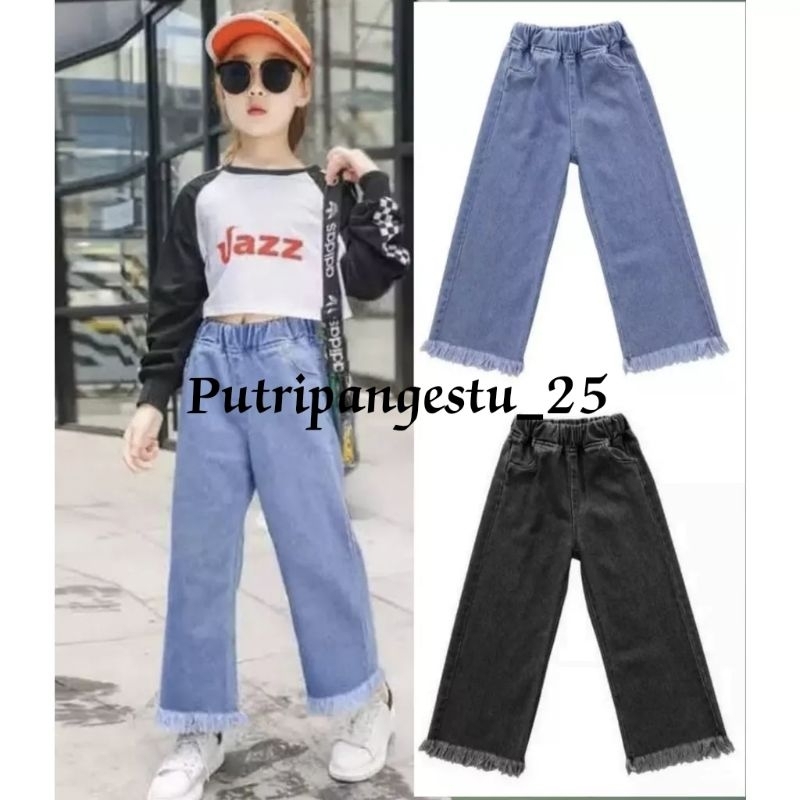 celana kulot jeans rawis anak perempuan // kulot anak perempuan // kulot jeans anak perempuan tanggung // celana anak perempuan 7-15 tahun