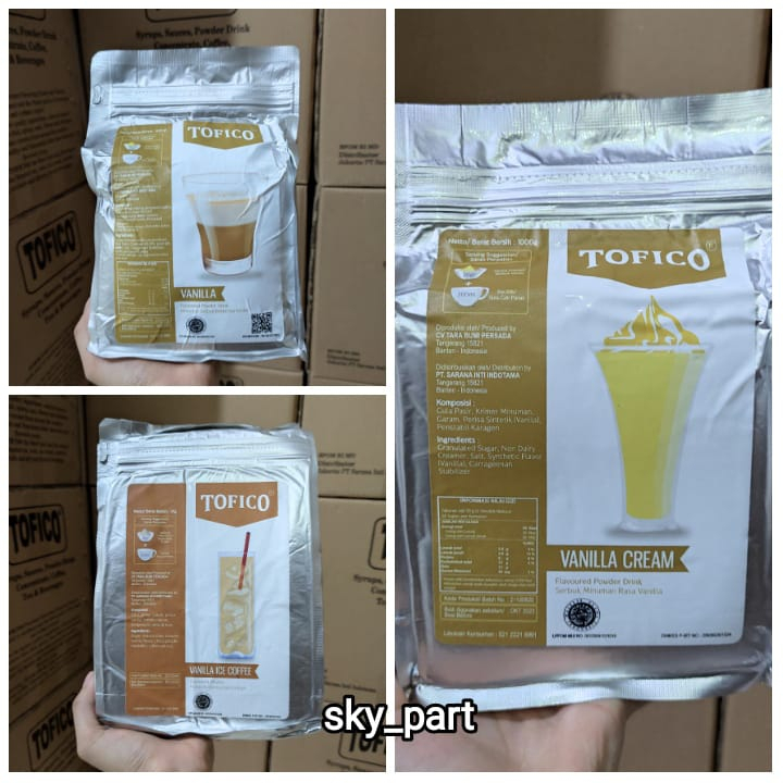 

Tofico Vanilla Vanilla Cream Vanilla Ice Coffee Powder Bubuk Minuman Premium Vanilla 1Kg