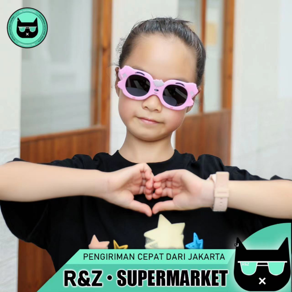 Kacamata Hitam Terpolarisasi Anak Bahan Silikon Kartun Fashion Sunscreen Sunglasses