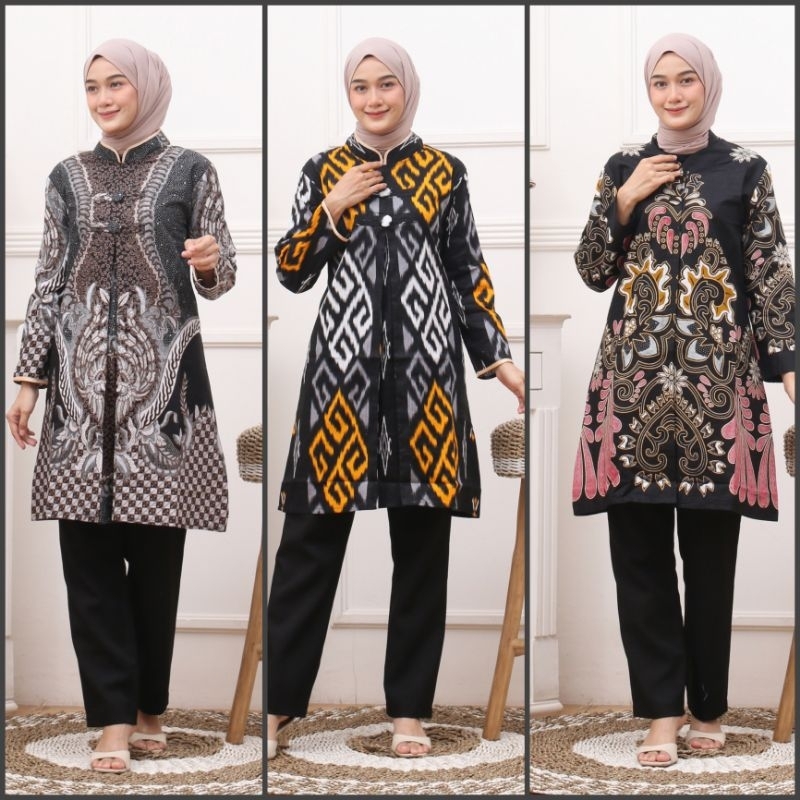 Tunik Batik Wanita Modern Batik Tunik Batik Wanita Jumbo