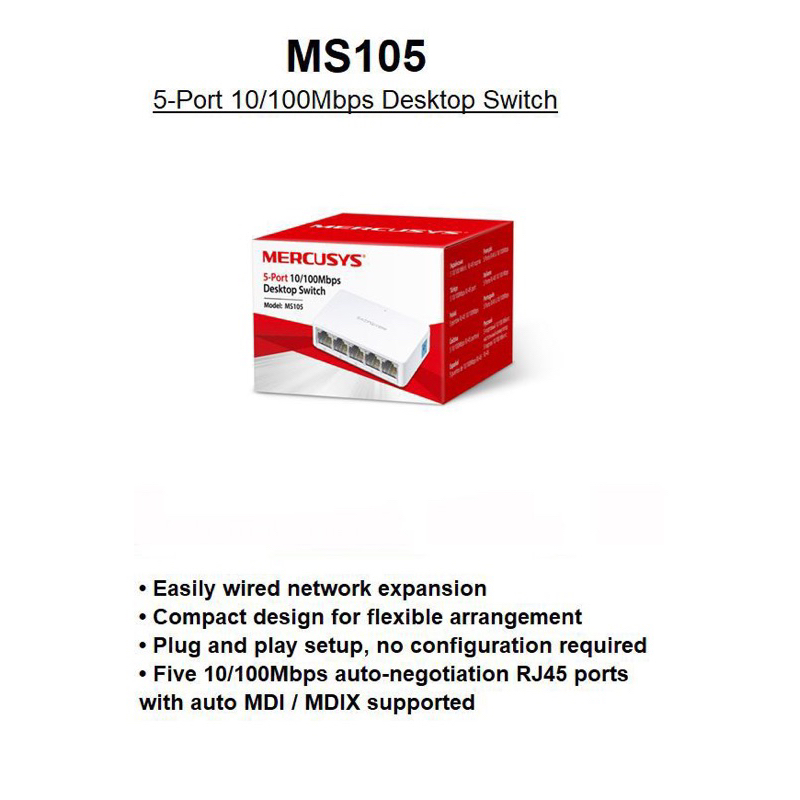 Mercusys MS105 destop switch 8port 10/100mbps