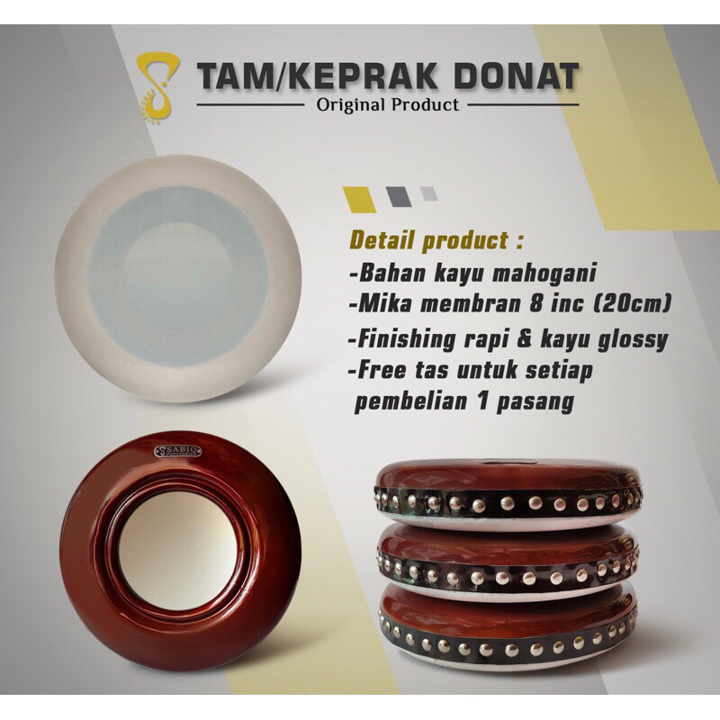 TAM/KEPRAK HADROH DONAT MIKA , ORIGINAL PRODUK SABIQ PERCUSSION (1biji)