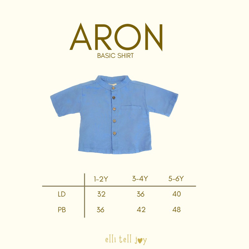 ELLITELLJOY - ARON BASIC SHIRT - Kemeja Anak Laki-Laki Kerah Usia 1-6 Tahun