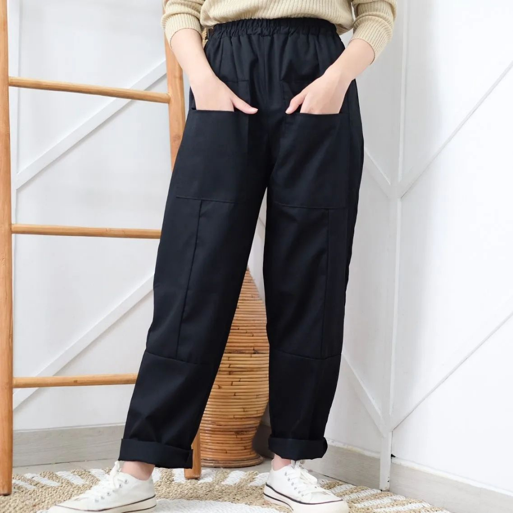 CELANA WANITA ARIANI PANTS BAHAN AMERICAN DILL PC 95 CM PINGGANG 52 - 90 CM PAHA 60 CM CELENA KULOT WANITA TERBARU 2023 / CELANA PANJANG WANITA KOREAN / KULOT PANTS / CELANA KULOT HITAM