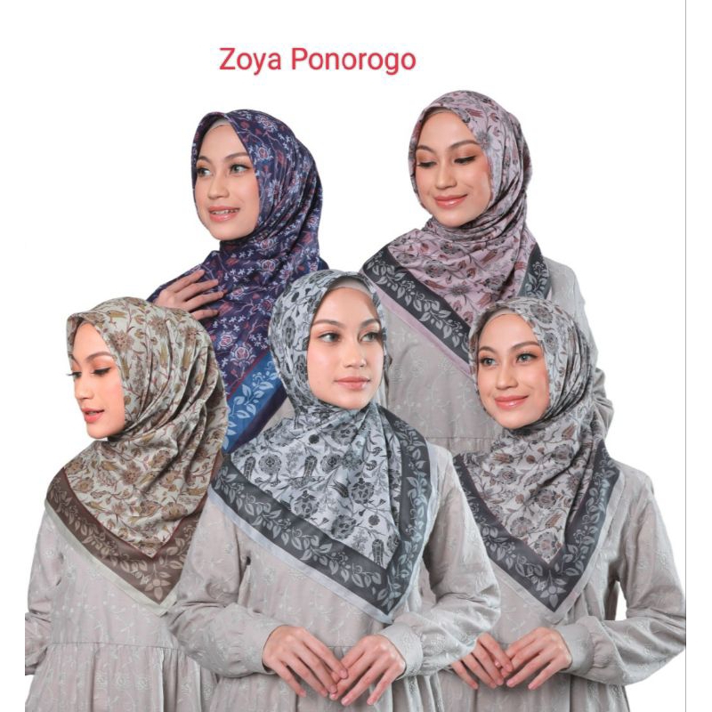 Zoya Kerudung Segi Empat Motif Maimona Scarf