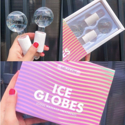 2PCS ms glow Beauty Crystal Ball Glitter Ice Globes Facial Roller alat Perawatan pencerah Kulit Waja