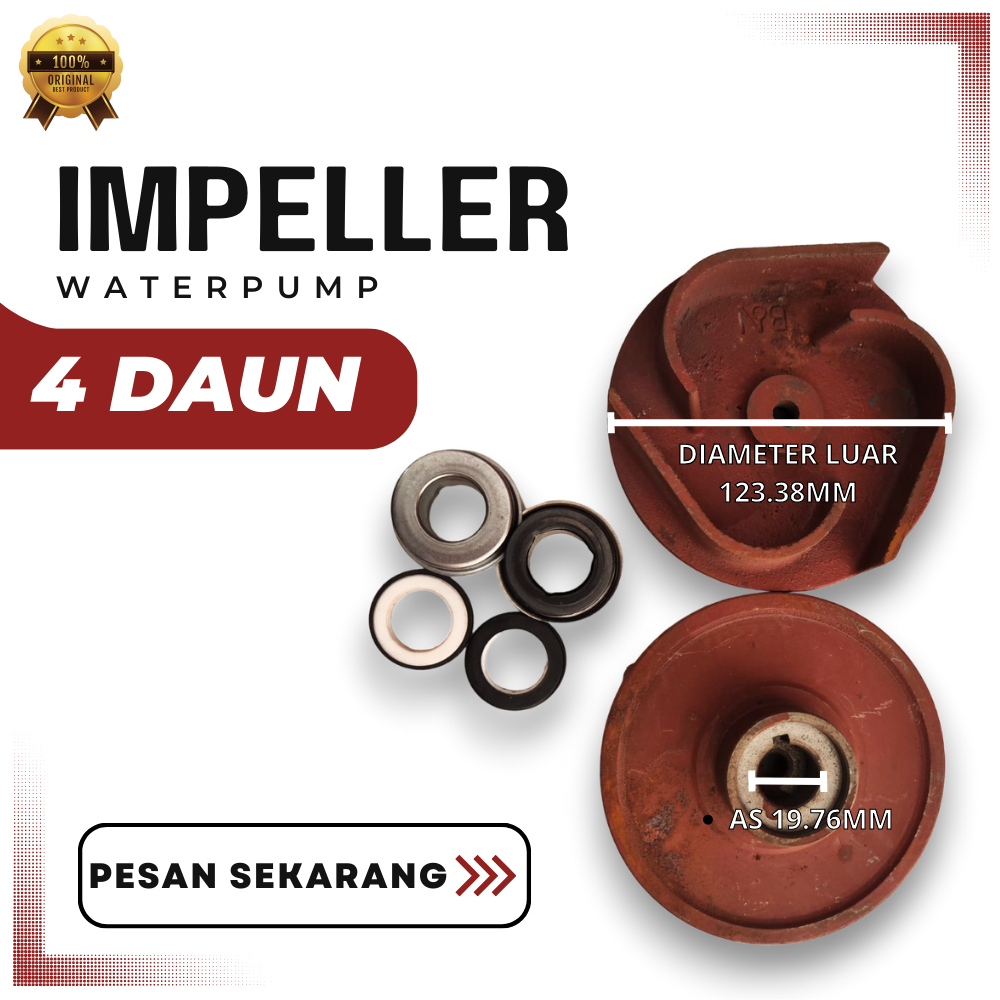 Harga 4 daun impeller kipas pompa air irigasi sawah 2 inch dan 3 inch untuk JET 1000 dan JET 2000
