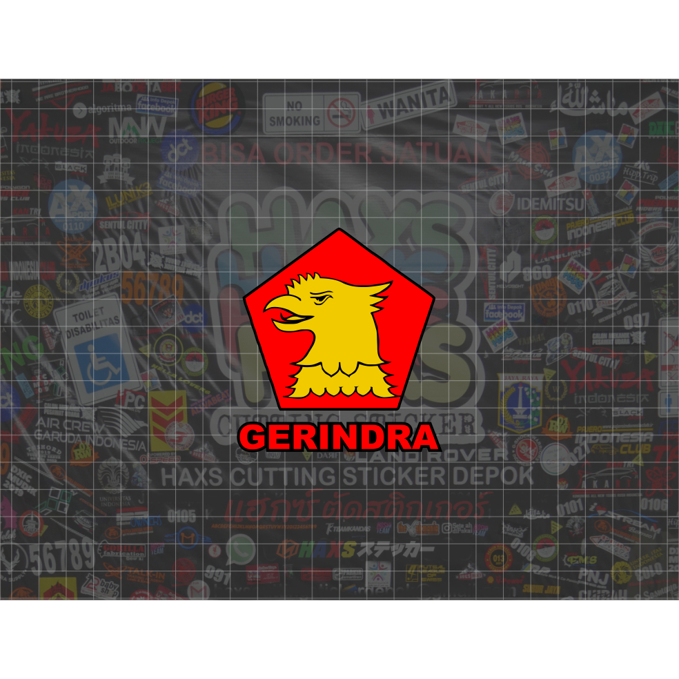 Cutting Sticker Gerindra Ukuran 7.5 cm untuk motor mobil