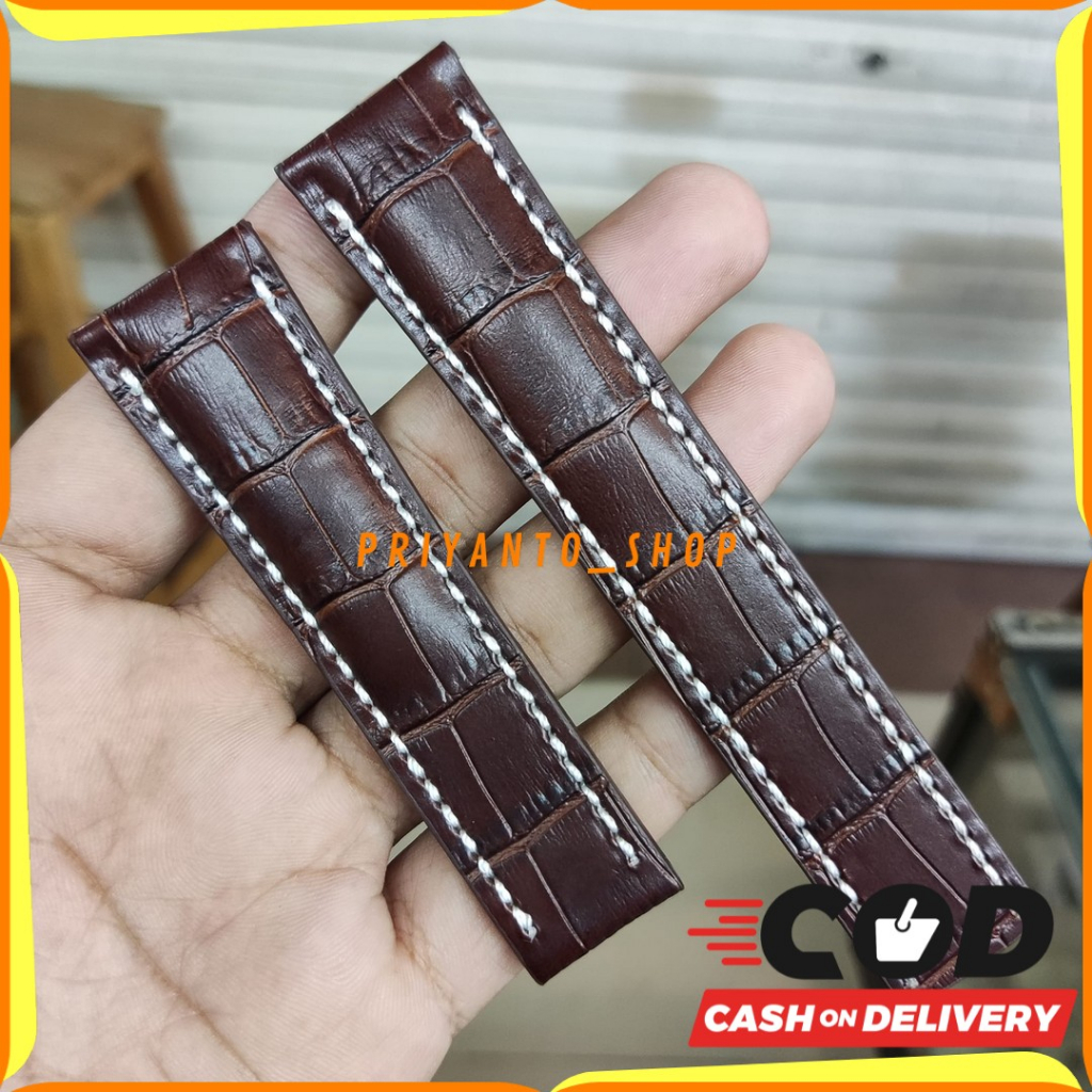 BREITLING STRAP TALI JAM TANGAN BREITLING KULIT 24MM