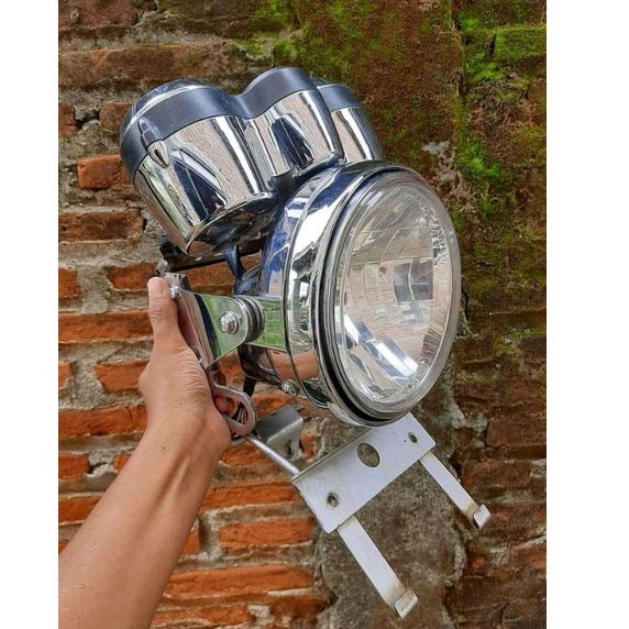 Fullset Headlamp Lampu Depan bulat ninja SS R New Old Victor Komplit Speedometer Copotan Original