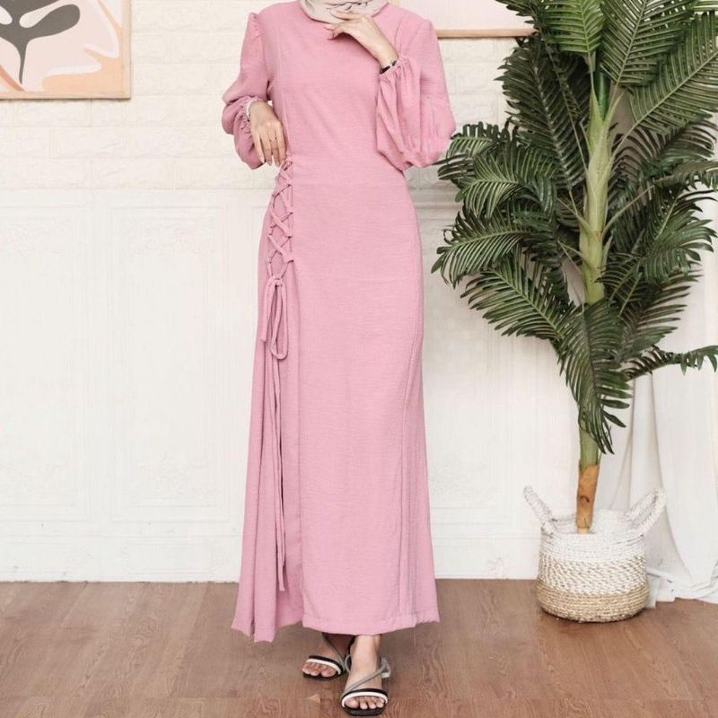 MARTHA GAMIS MAXI TALI SERUT LONG DRESS ATASAN WANITA CRINCLE AIRFLOW PREMIUM (AMD)