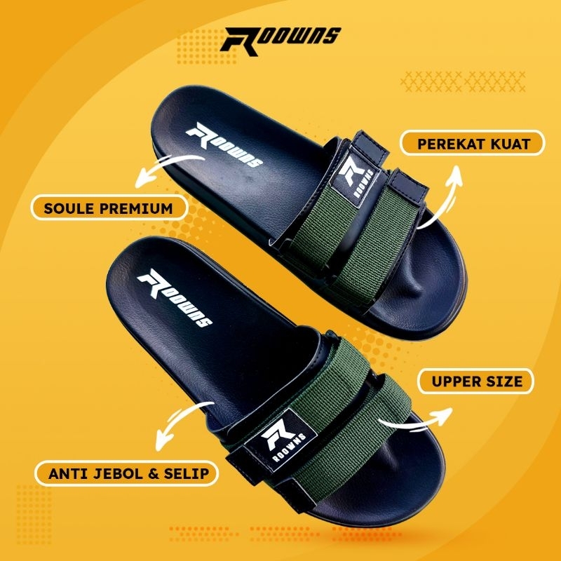 Sandal Slop Pria Sendal Slide Selop Pria Wanita Roowns Vinko