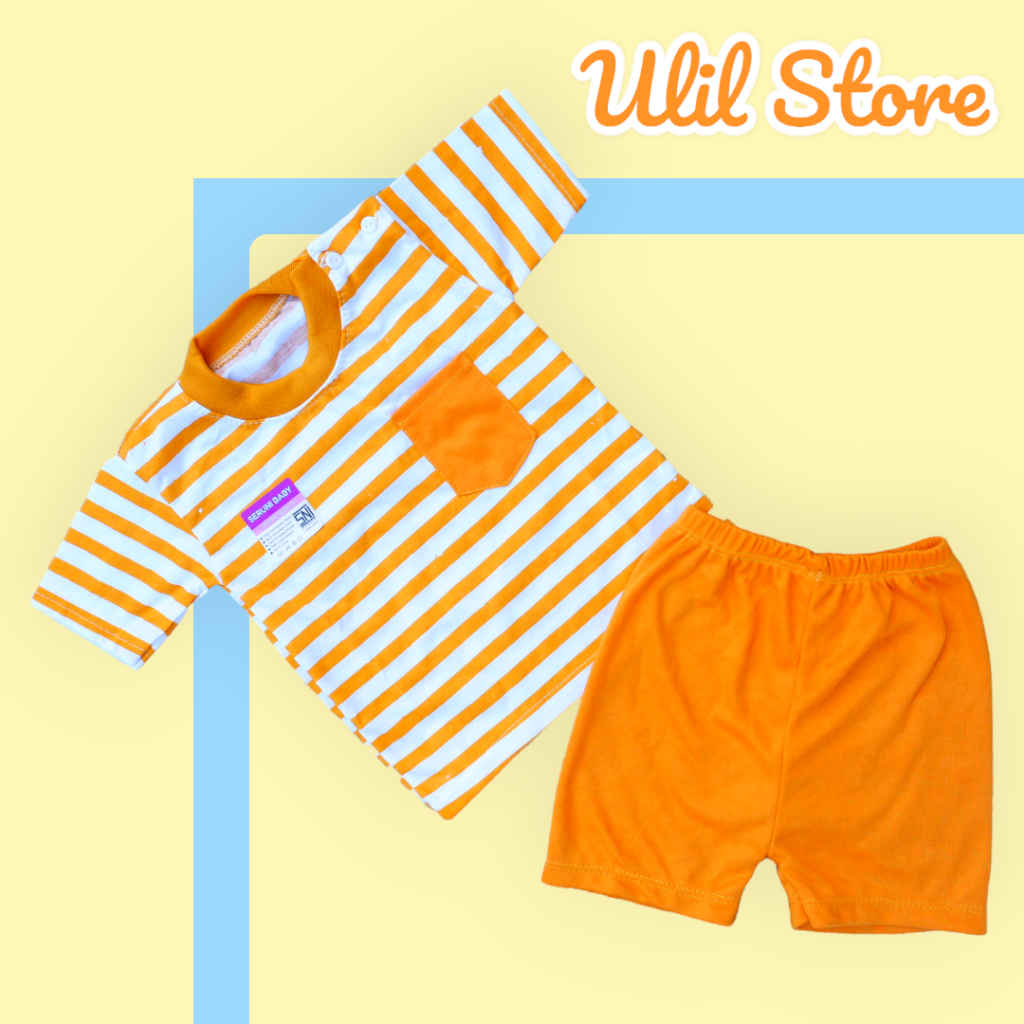 Set Setelan Baju Bayi Pendek Seruni Baby Salur