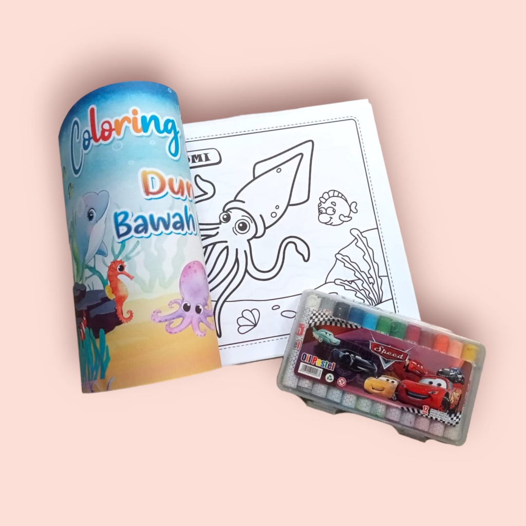PAKET BUKU MEWARNAI DAN CRAYON MINI/ SOUVENIR ULANG TAHUN ANAK