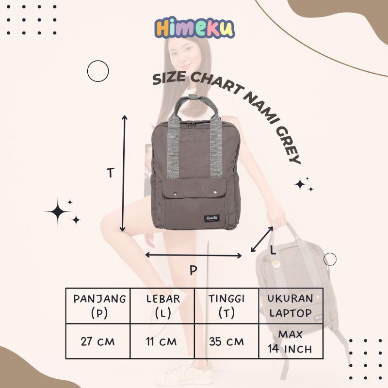 NAMI GREY Tas Ransel Himeku - Backpack - Tas Gendong