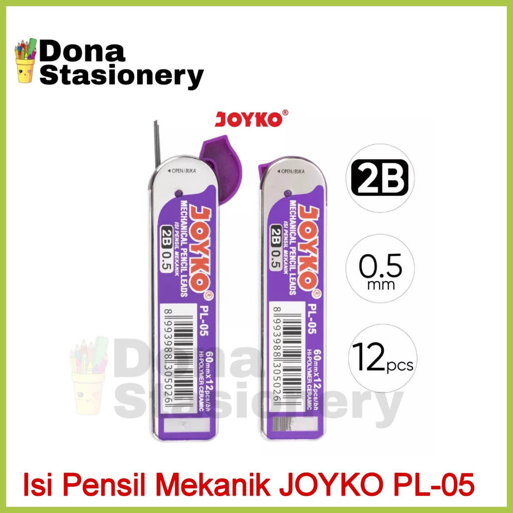 

(1 TABUNG ) LEAD PENCIL 0.5 2B JOYKO / ISI PENSIL MEKANIK JOYKO PL-05 2B (0,5 mm)