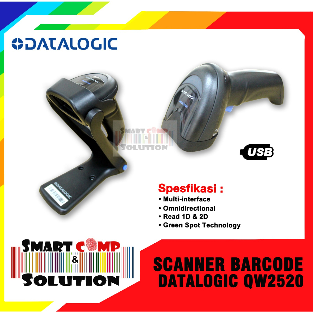 Barcode Scanner Datalogic QW2520 2D USB - Data Logic QW-2520 Wired