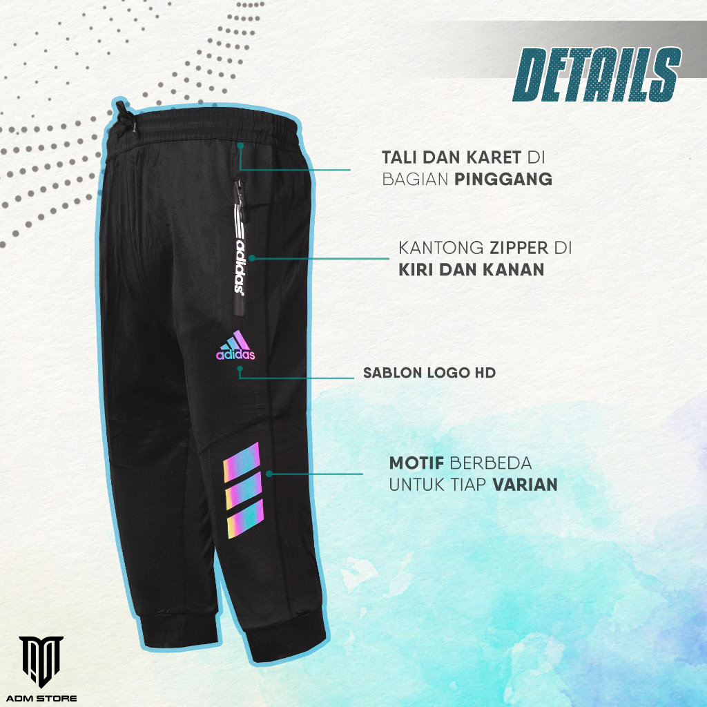 Celana Training Jogger 3/4 Pria Wanita Joger Pant Olahraga Premium #JTP1