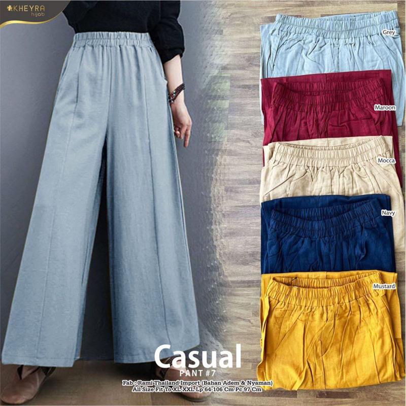 Casual Pant #7 by ALILA dan KHEYRA HIJAB ORIGINAL (celana panjang kulot polos)