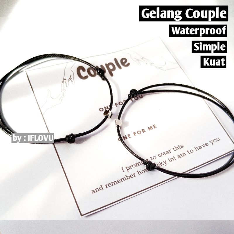 Gelang Couple Simple | Gelang Hitam Couple | Gelang Tali Tipis | Gelang Anti Air | Gelang Kapel Copel Coupel Capel