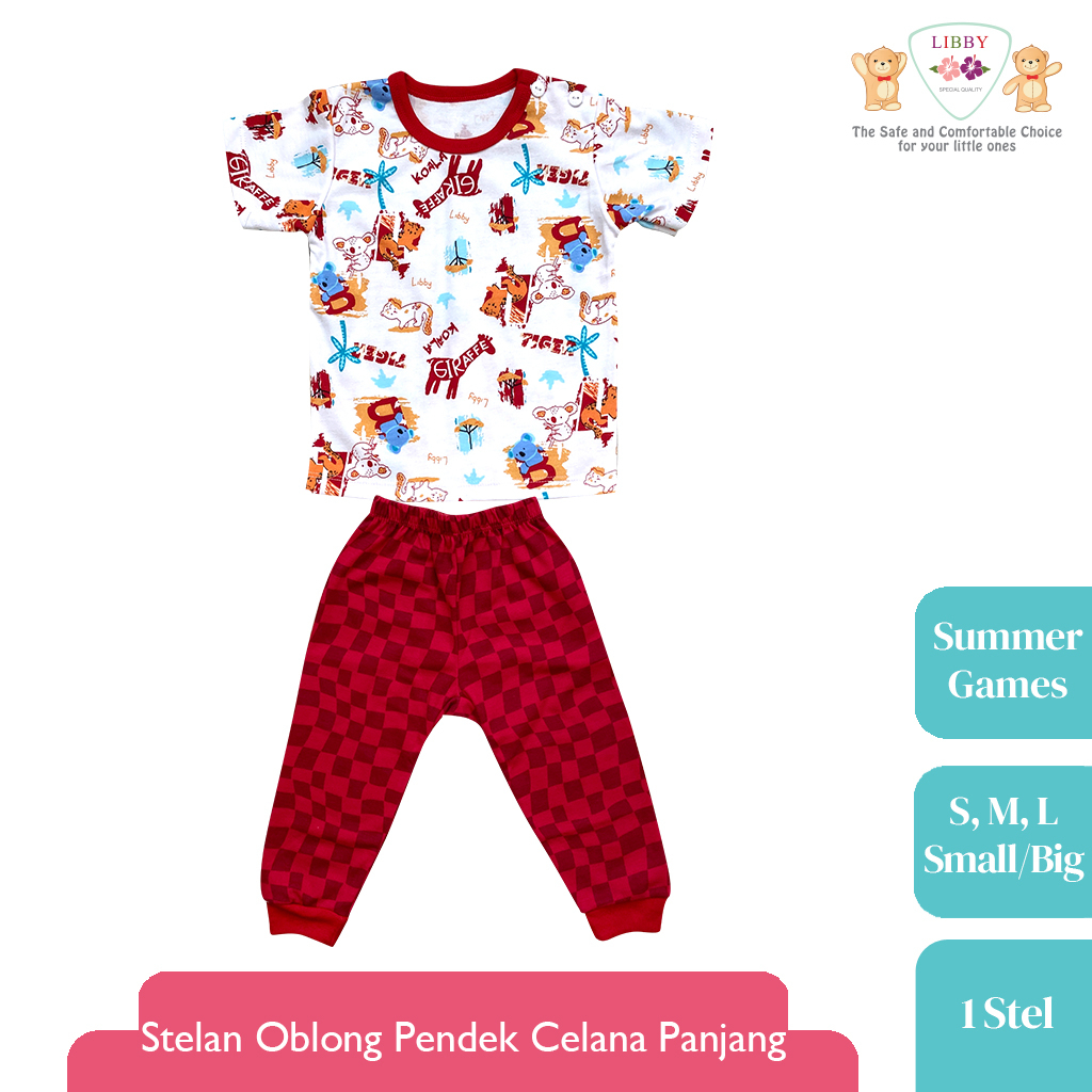 Libby Setelan Oblong Pendek Celana Panjang Summer Games Baby Collection