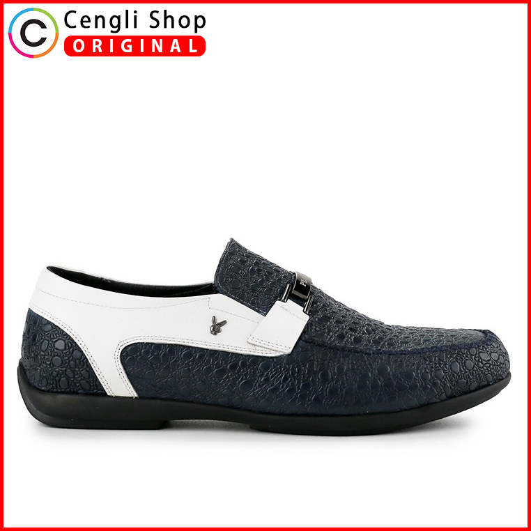 PL48 SEPATU SLIP ON PLAYBOY PRIA ORIGINAL/PLAYBOY SLIP ON SHOES NAVY BLUE