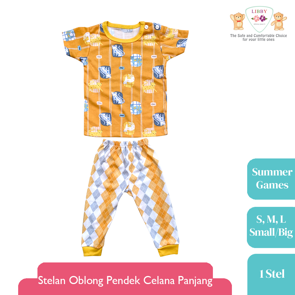 Libby Setelan Oblong Pendek Celana Panjang Summer Games Baby Collection