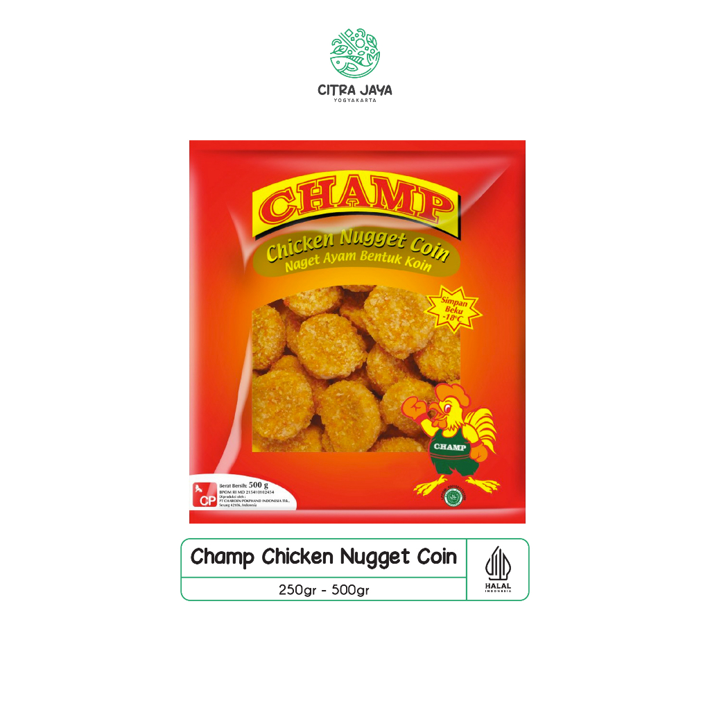 

Champ Chicken Nugget Coin 200g & 500g - Citra Jaya Yogyakarta