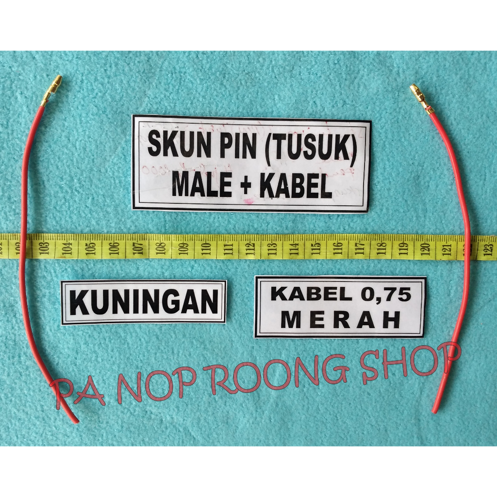 SKUN PIN BULAT ( TUSUK ) MALE + KABEL WARNA MERAH