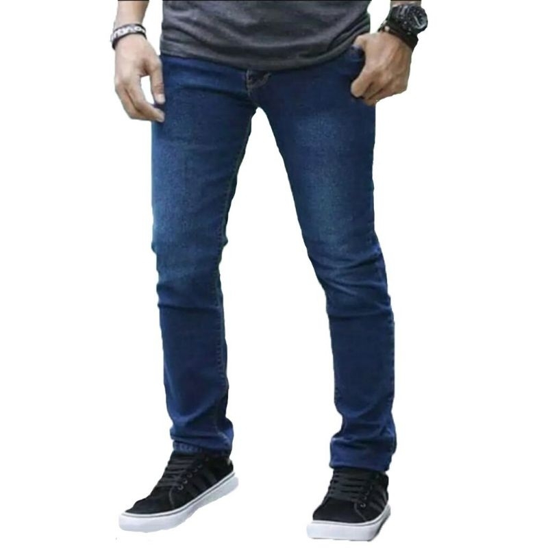 Celana jeans pria panjang skinny slimfit panjang pensil melar (promo lebaran 2021)