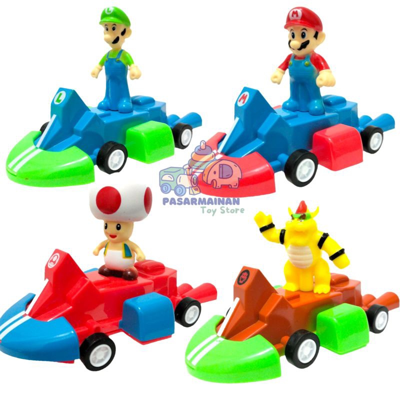 Mainan Mobil Super Mario Pull Back Luigi Bowser Koopa Donkey Kong Terbaru
