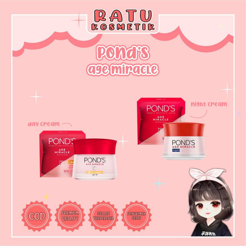 ❤ RATU ❤ Pond's Age Miracle Moisturizer 10g Day Cream | Night Cream | Cream Wajah Ponds