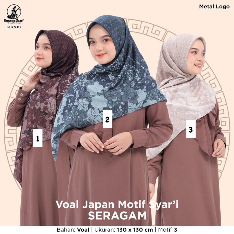 SEGIEMPAT MOTIF VOAL JAPAN SYARI SERAGAM METAL LOGO UMAMA SCRAF V.02