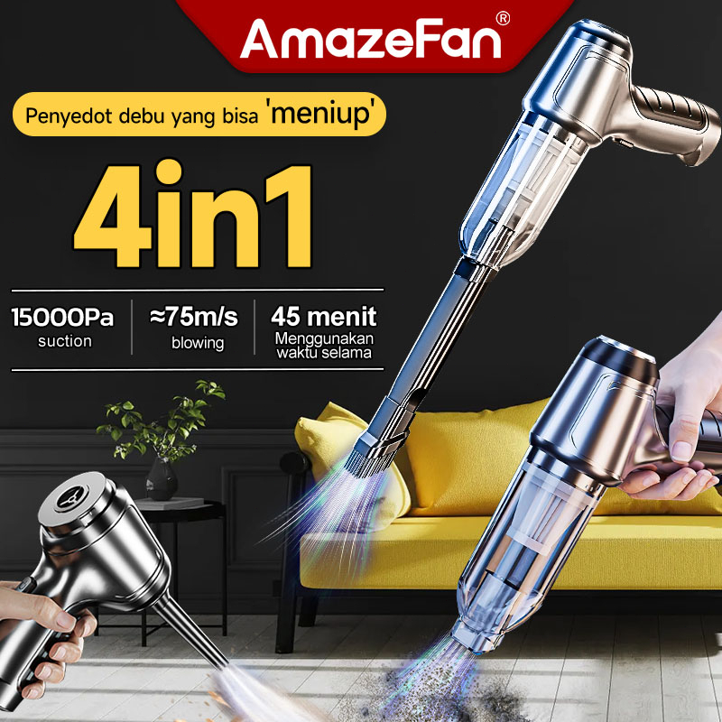 AmazeFan 4in1 vacum cleaner portable mobil kasur penyedot debu kasur uv anti tungau folding bed plastik vacum baju vakum pakaian motor kasur pompa motor electric balon tiup kolam renang anak travel balon renang