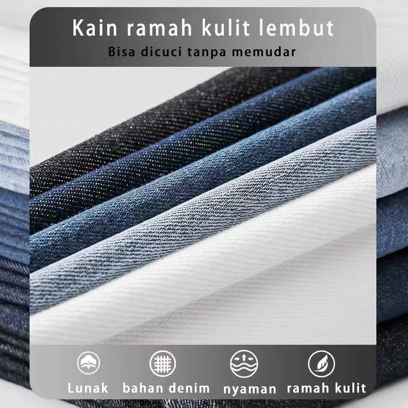 Celana jeans pria celana panjang putih pria korea jeans putih baggy pants boyfriend jeans oversize kulot celana jins putih celana putih cowok