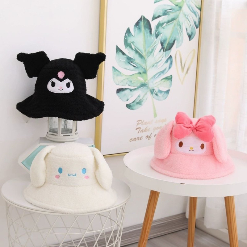 Topi Dewasa Anak tanggung sanrio bulu premium / Topi cinnamoroll kuromi Melody