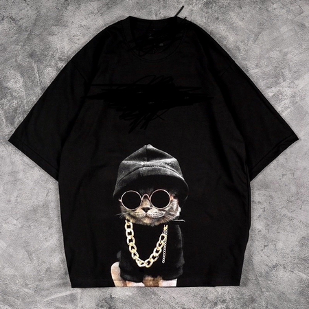 NOONA - BAJU KAOS OVERSIZE / OVERSIZE T-SHIRT "CAT”