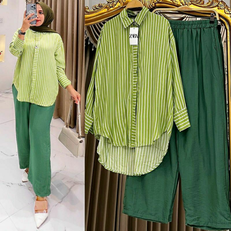 Fresia Set, SETELAN WANITA JUMBO CANTIK MODIS FIT XXL LD 120 BAHAN TOP RAYON PREMIUM PANTS POLO LINEN KANCING AKTIF TERMURAH OOTD KEKINIAN TERLARIS