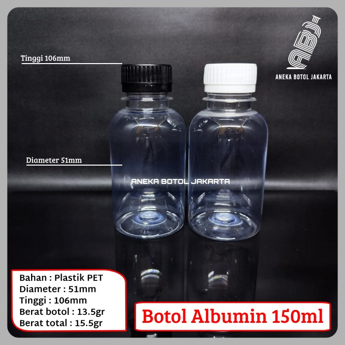 Botol albumin 150 ml / Botol gendut 150 ml / Botol plastik 150 ml