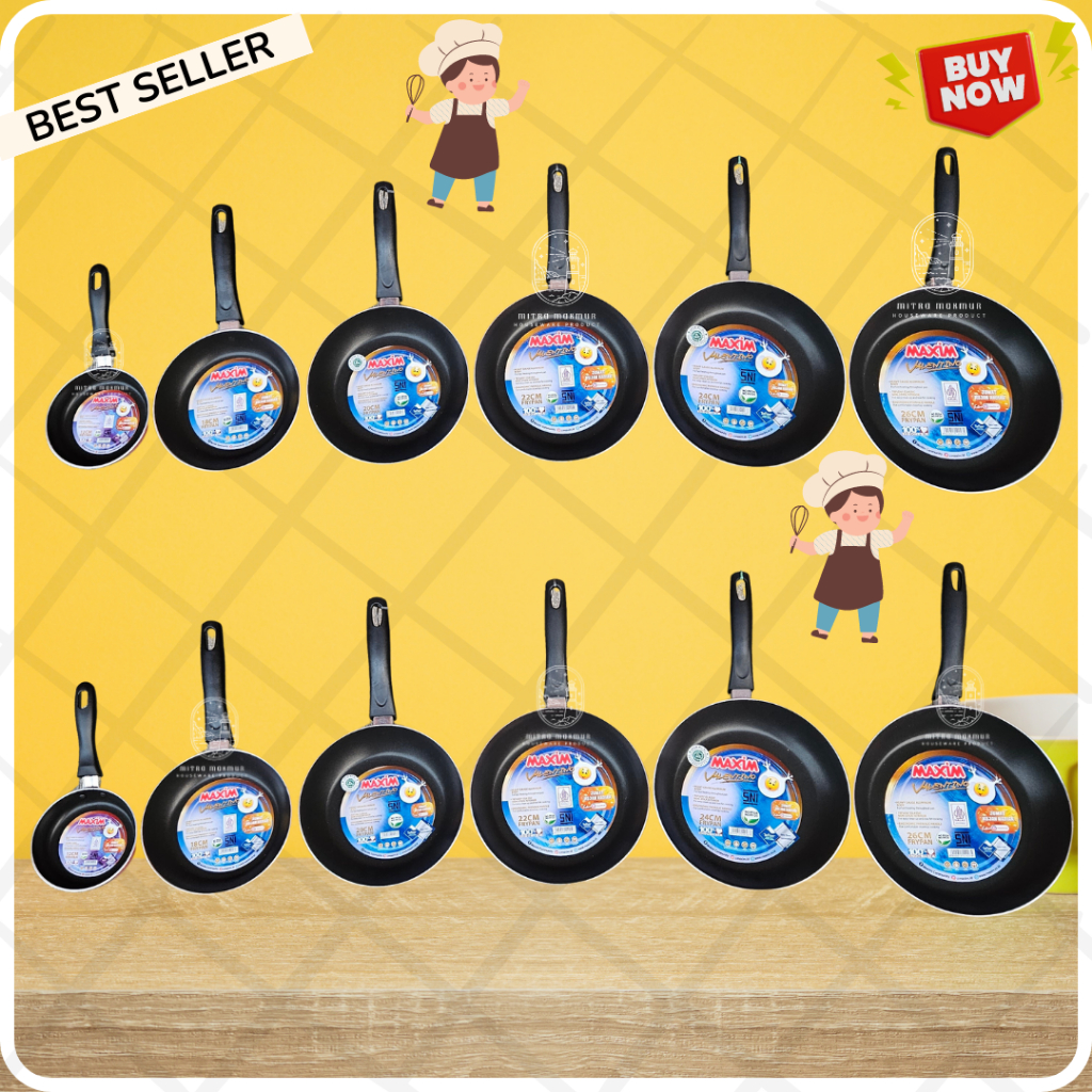 SALE!! TEFLON MAXIM ANTI LENGKET VALENTINO FRYPAN 12-18-20-22-24-26 CM TEFLON MURAH