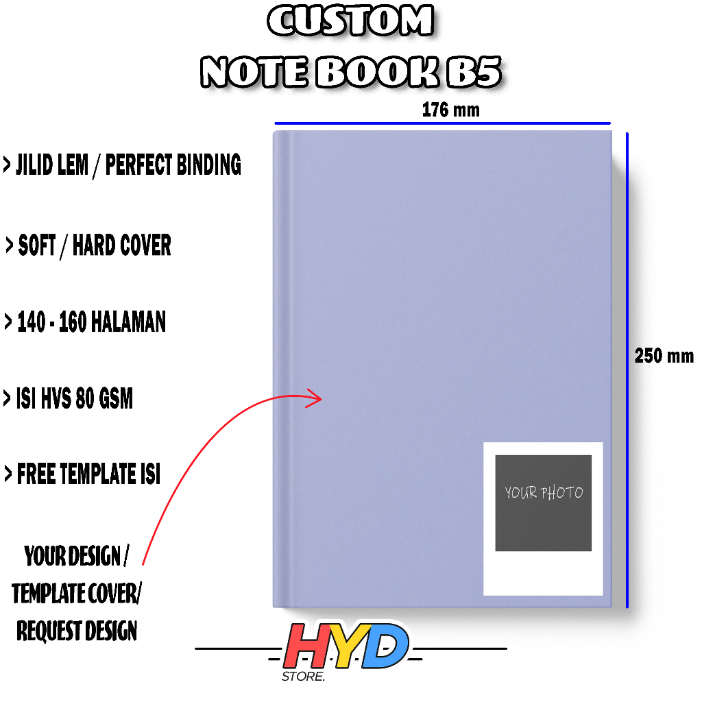 

Notebook B5 Custom Buku Catatan Agenda Diary Journal Aesthetic Hardcover/Softcover