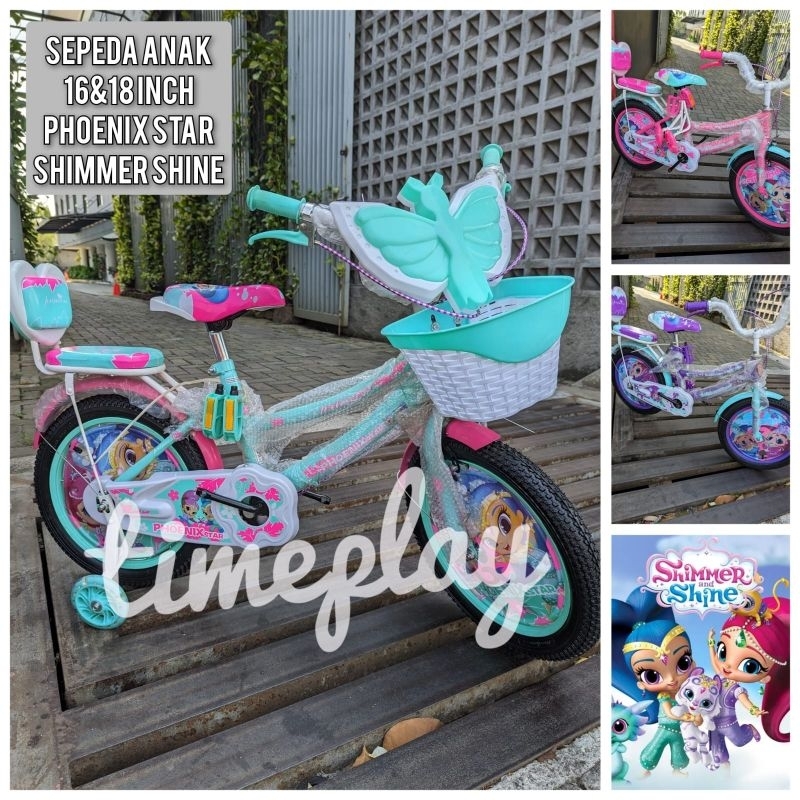 Sepeda anak Cewek Perempuan Keranjang Phoenix star Shimmer ada musik kupu kupu