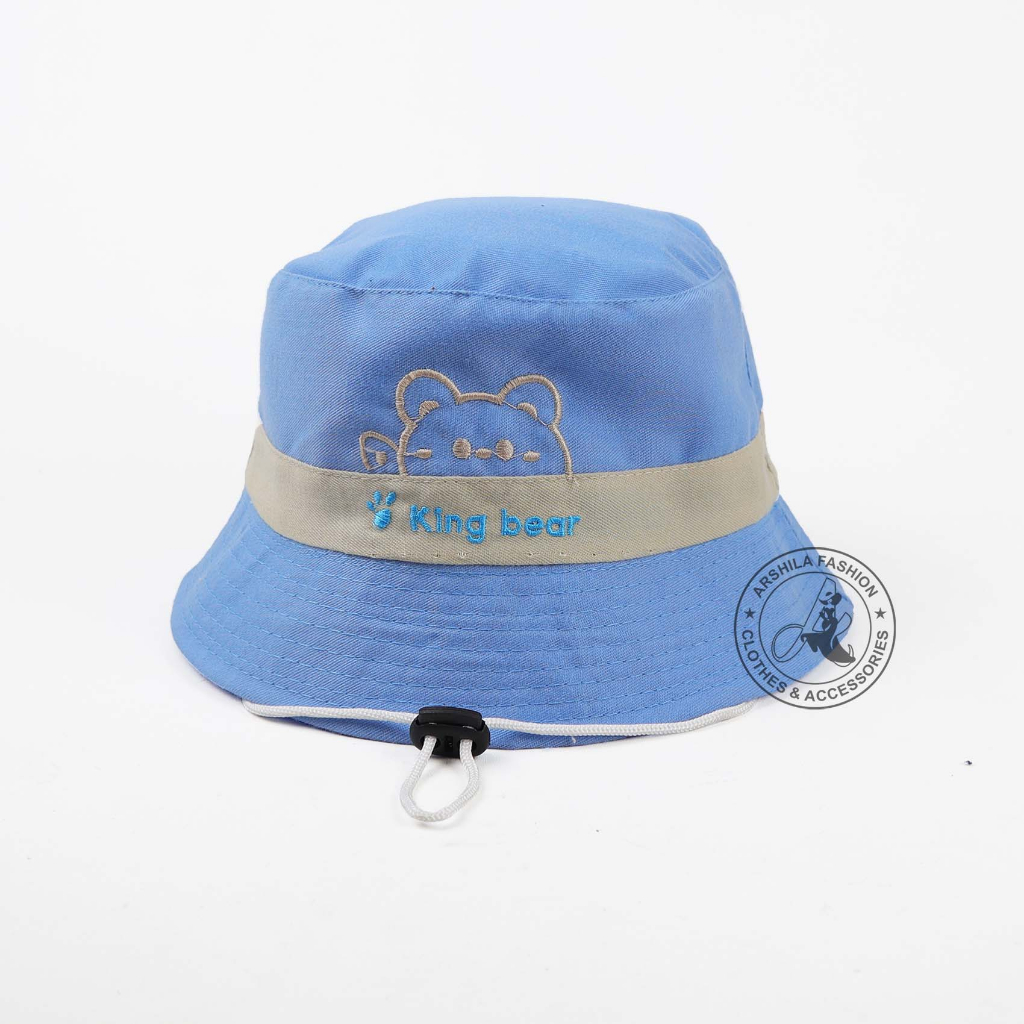 Topi Bucket Anak Bordir King Bear