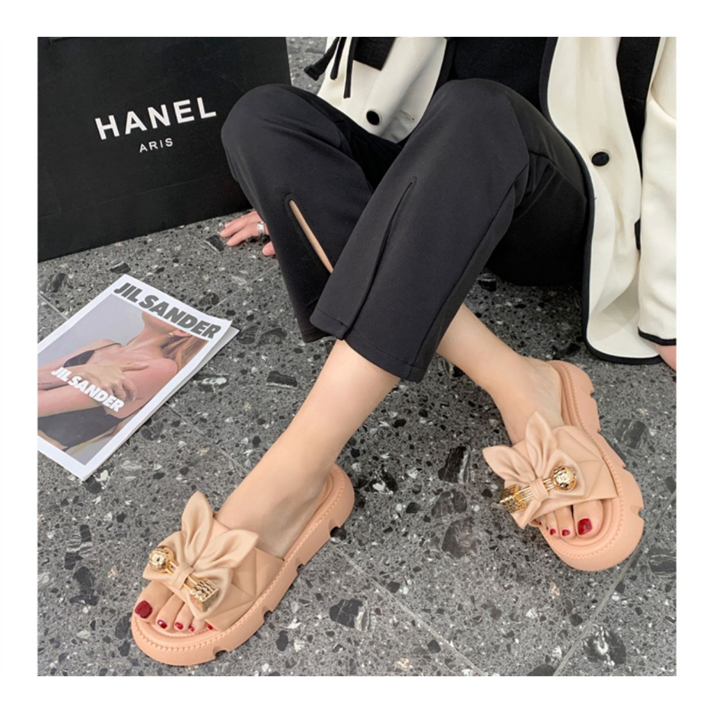 GROSIRTAS TG1729 Sandal Jelly Platform Wanita Tali Silang Fashion Import