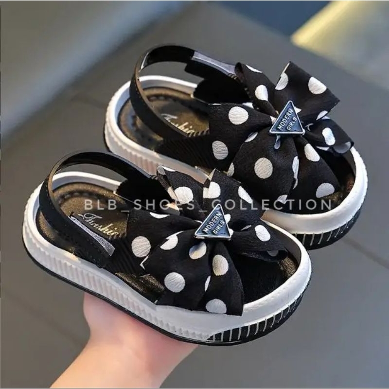 Sandal Anak Tali Belakang Import Sandal Selop pita polkadot Kekinian Sandal Karet Anak Cewek Trendy Sendal Anak Nyaman Kekinian