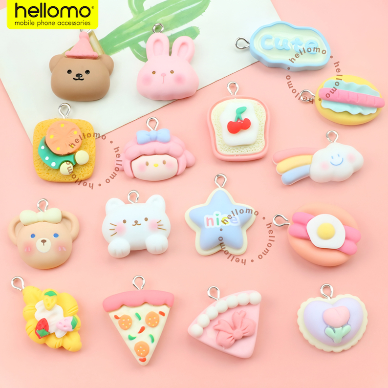 Gantungan Kunci / Tas / Kalung / Charms / Liontin Beruang Resin Clay Cute Bear