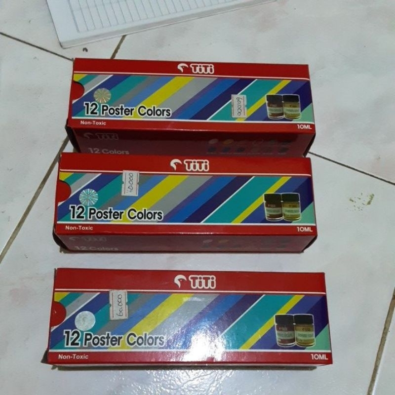 Cuci GUDANG  SALE.. Poster Colors Cat Air Poster Titi 12 Warna PC-10ML-12 Murah