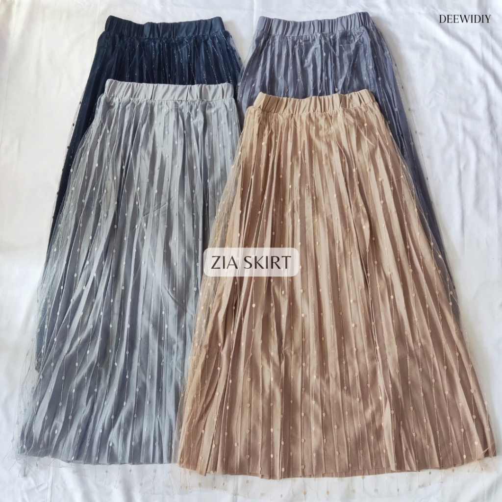 ROK TILE PANJANG PREMIUM / ROK TUTU ELEGAN UNTUK FORMAL DAN CASUAL - CILA ZIA SKIRT DEEWIDIY