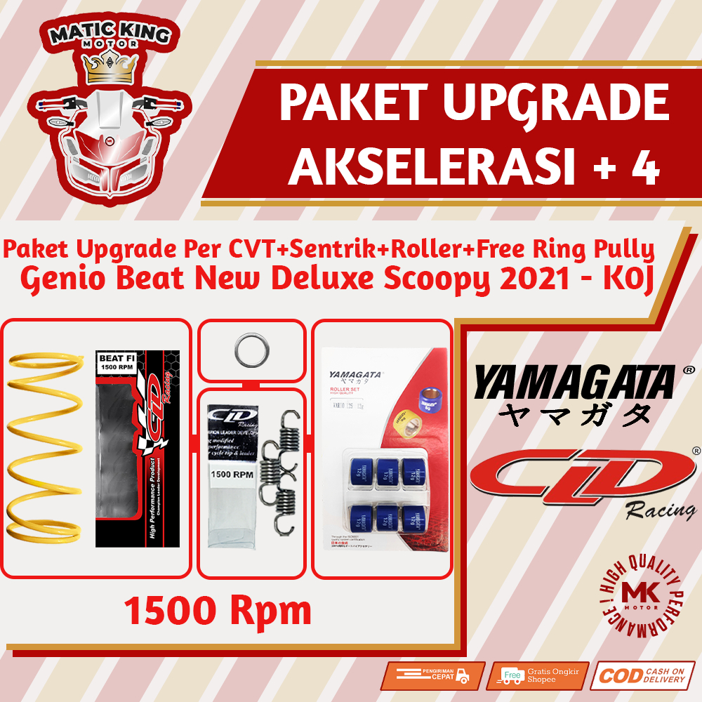 Paket Upgrade Per CVT + Sentrik + Roller Honda Genio Beat Deluxe Scoopy New Vario Spacy 110 YAMAGATA CLD 1000/1500 RPM