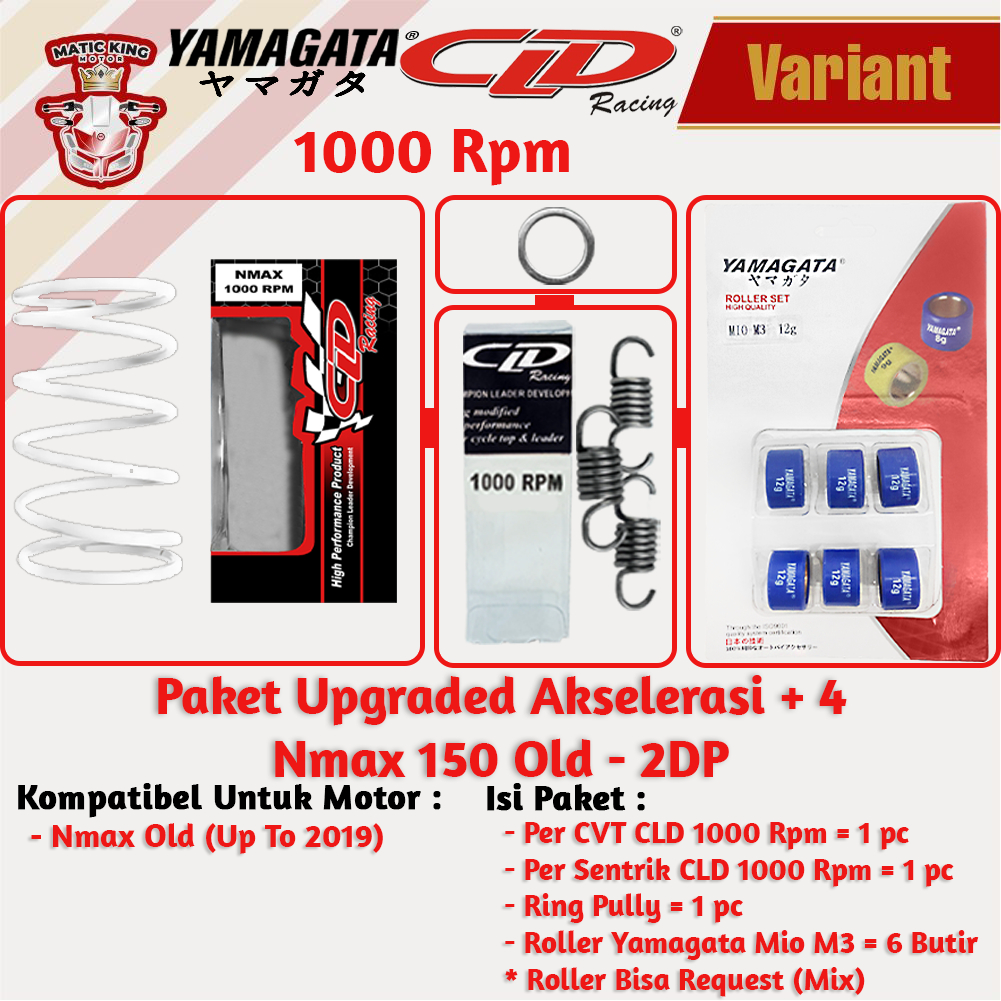 Paket Upgrade Per CVT + Sentrik + Roller Yamaha Aerox Nmax Lexi New 125/155 YAMAGATA CLD 1000/1500 RPM